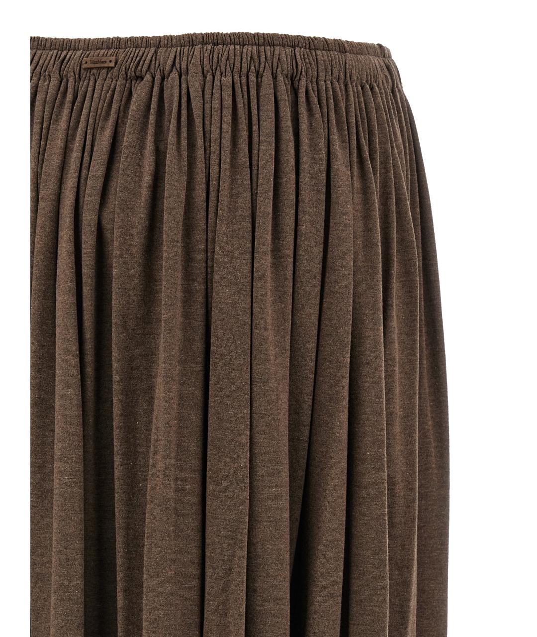 MAX MARA Коричневая юбка миди, фото 4