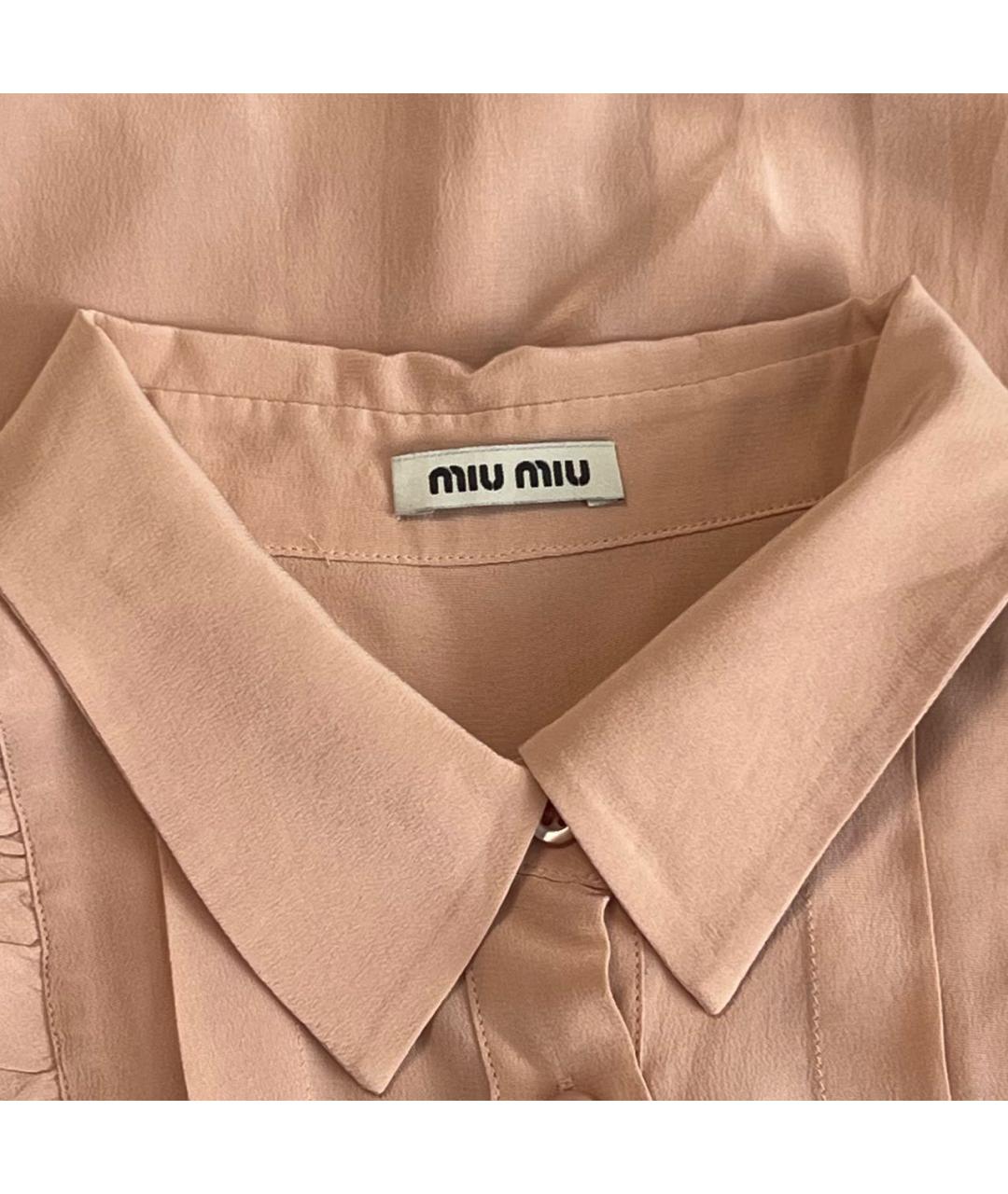 MIU MIU Розовая шелковая блузы, фото 3
