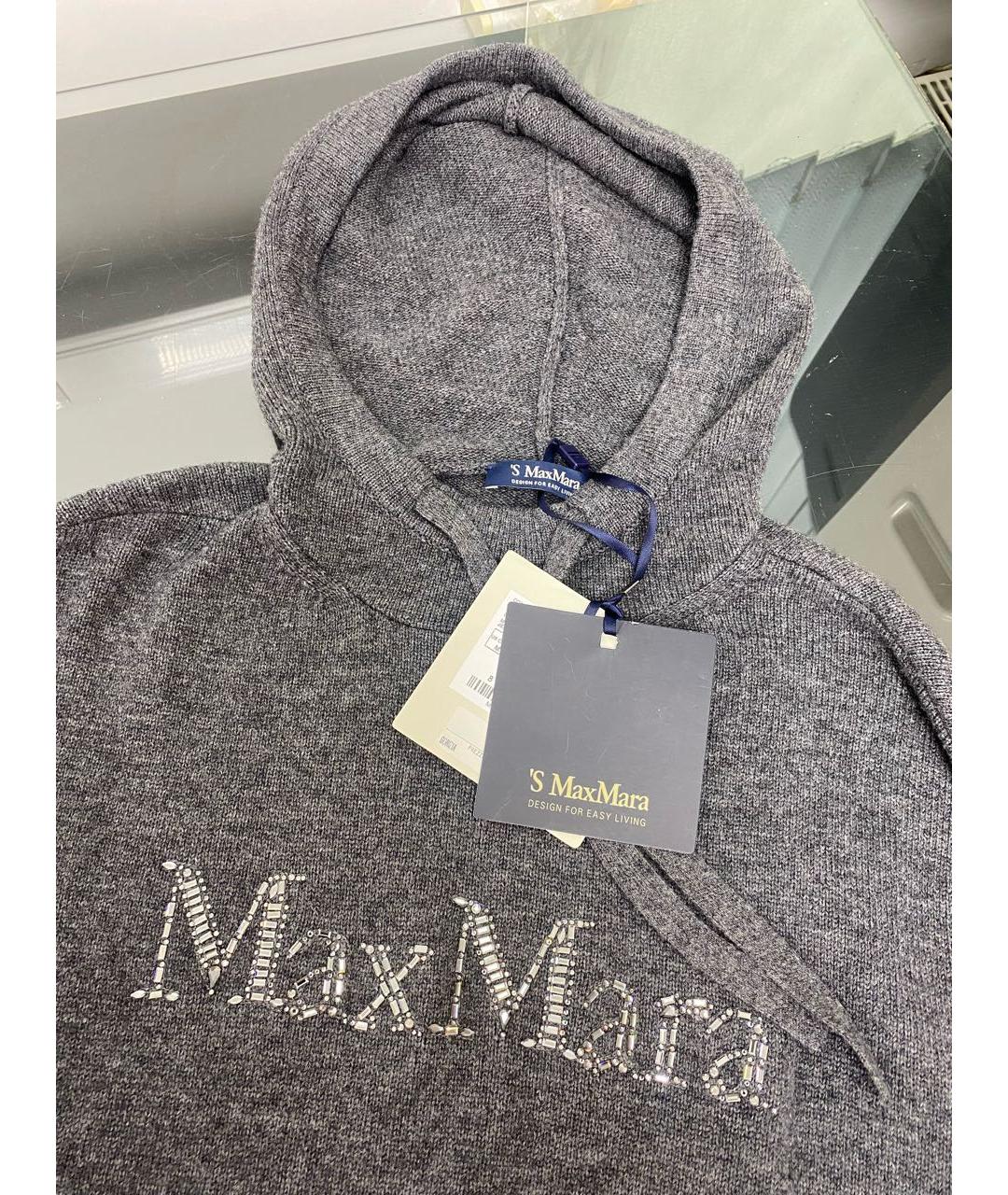 'S MAX MARA Серый шерстяной джемпер / свитер, фото 3
