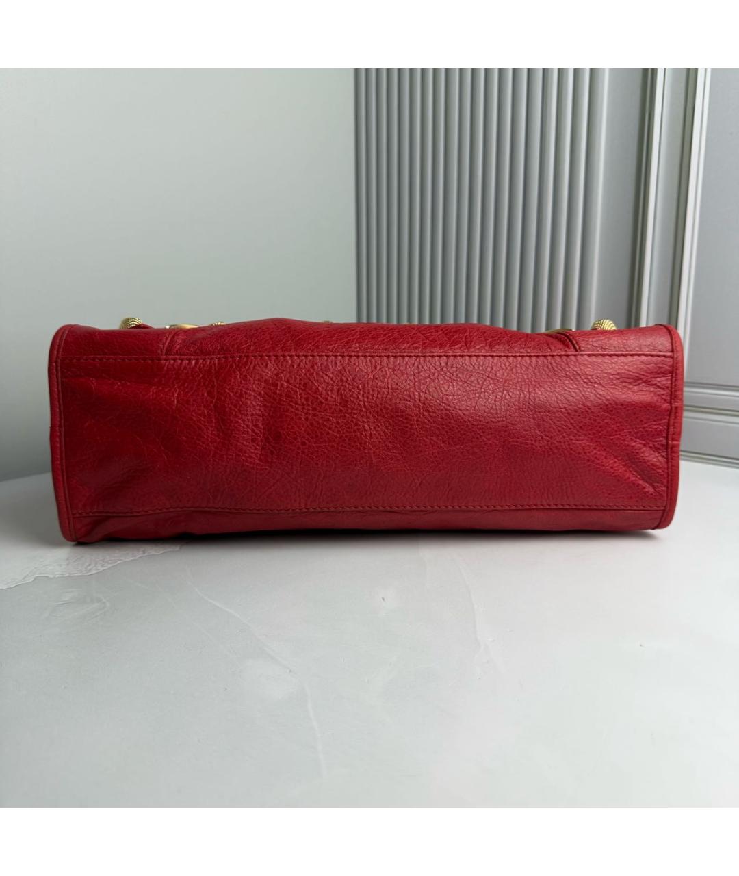 BALENCIAGA Красная кожаная сумка с короткими ручками, фото 3