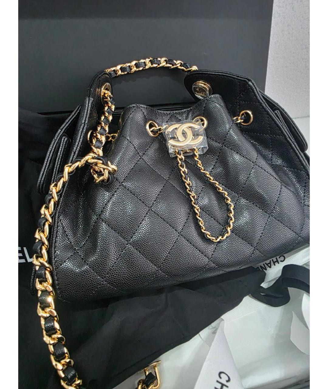 CHANEL Черная кожаная сумка через плечо, фото 3