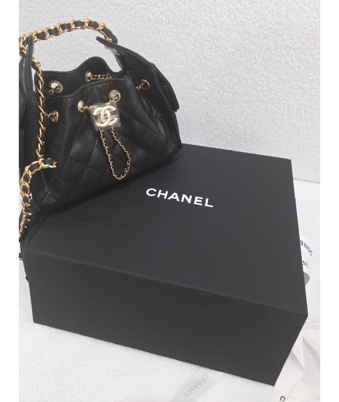 CHANEL Черная кожаная сумка через плечо, фото 4
