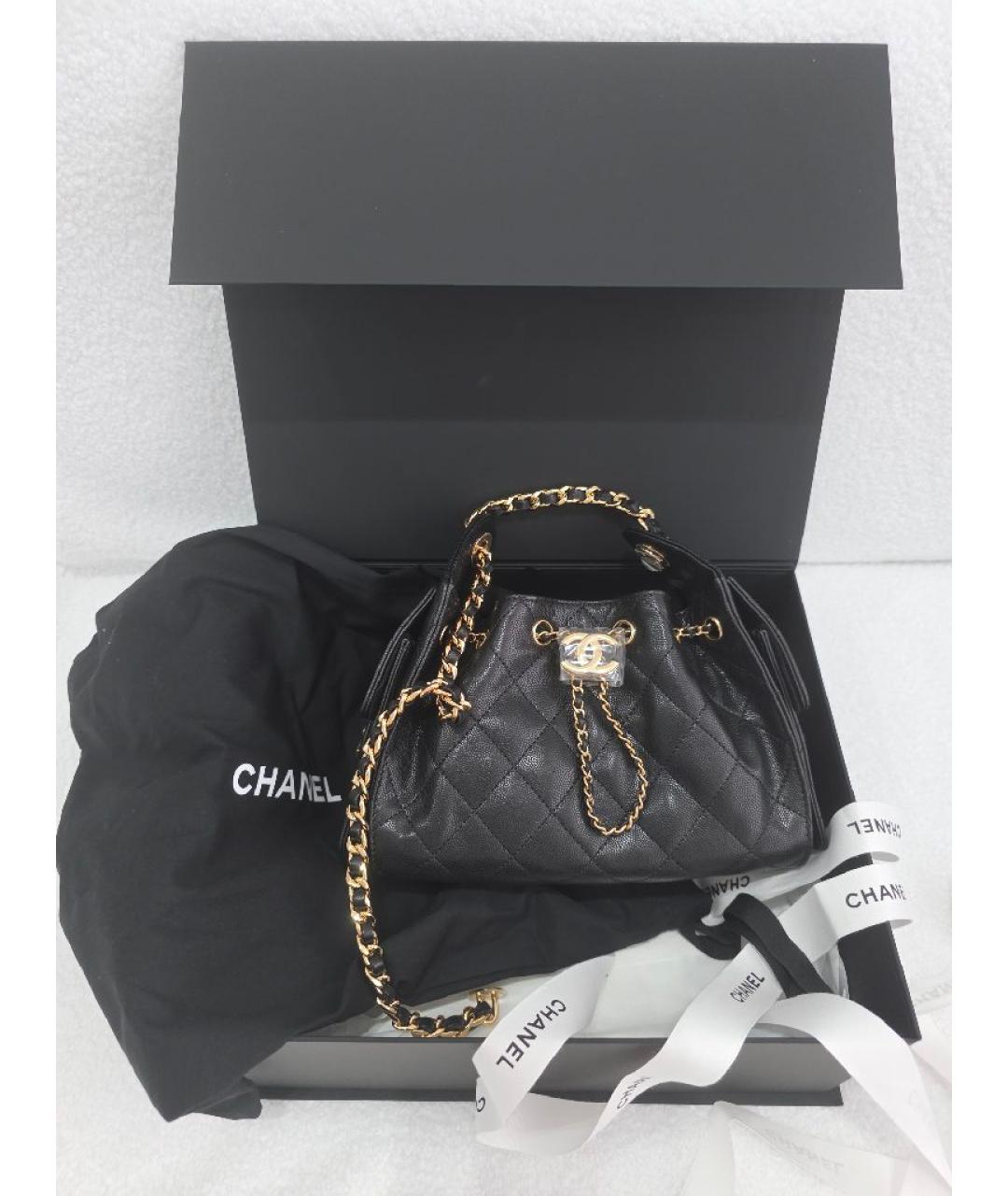 CHANEL Черная кожаная сумка через плечо, фото 2