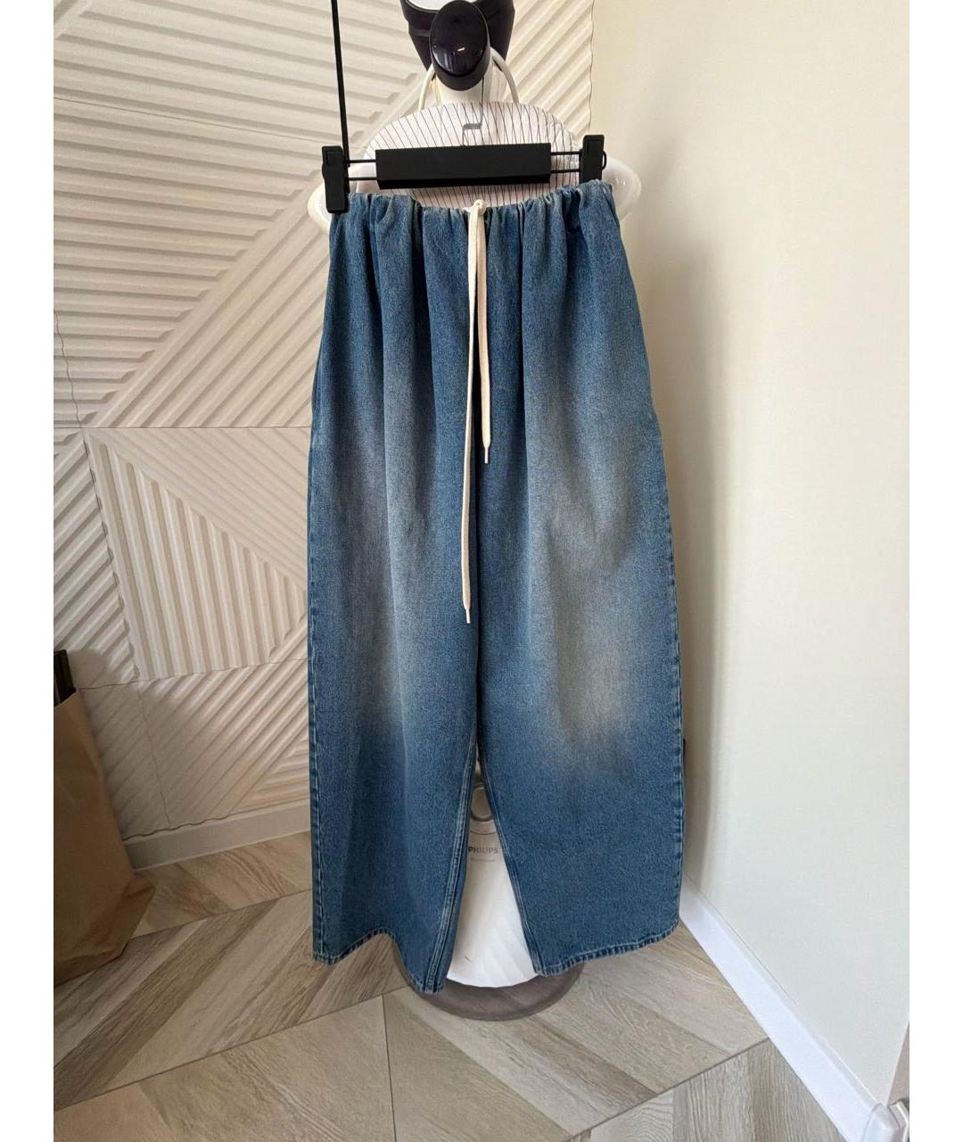 MAISON MARGIELA Синие хлопковые прямые джинсы, фото 5
