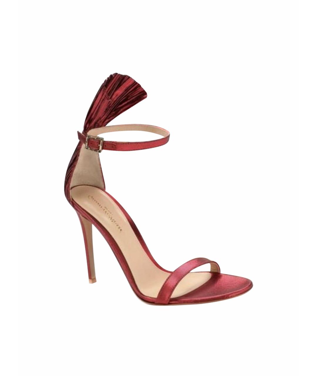 GIANVITO ROSSI Красные кожаные босоножки, фото 1