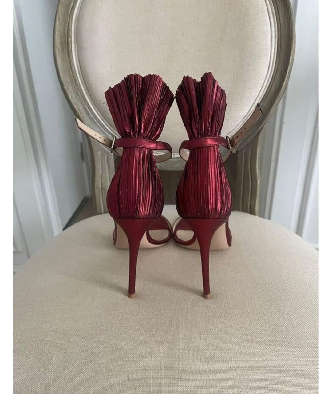 GIANVITO ROSSI Красные кожаные босоножки, фото 5
