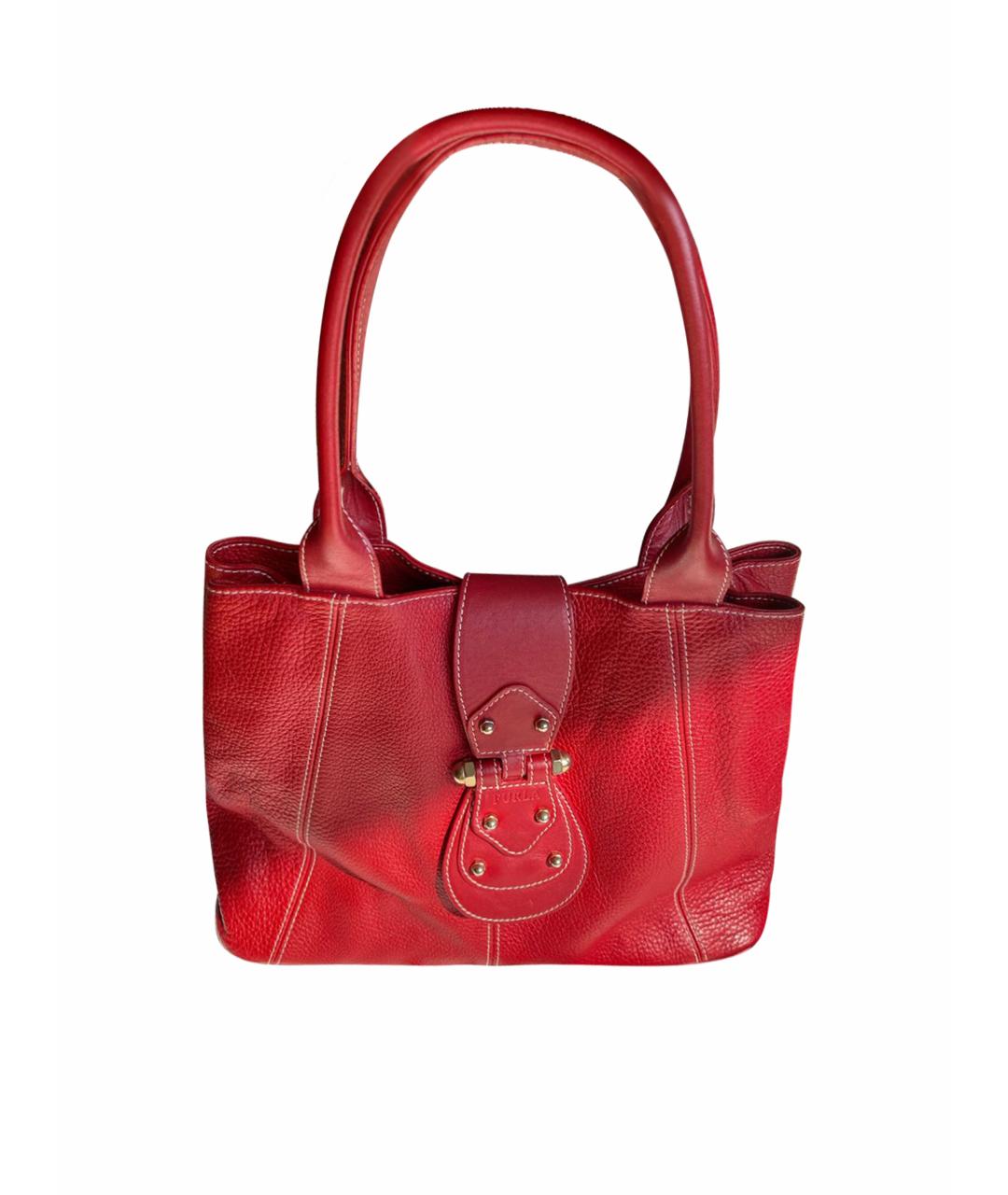 FURLA Красная кожаная сумка с короткими ручками, фото 8