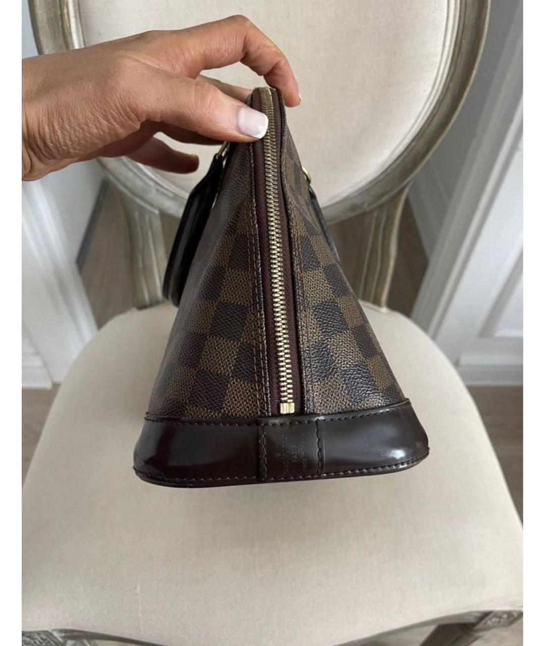 LOUIS VUITTON Коричневая сумка с короткими ручками из канвы, фото 4