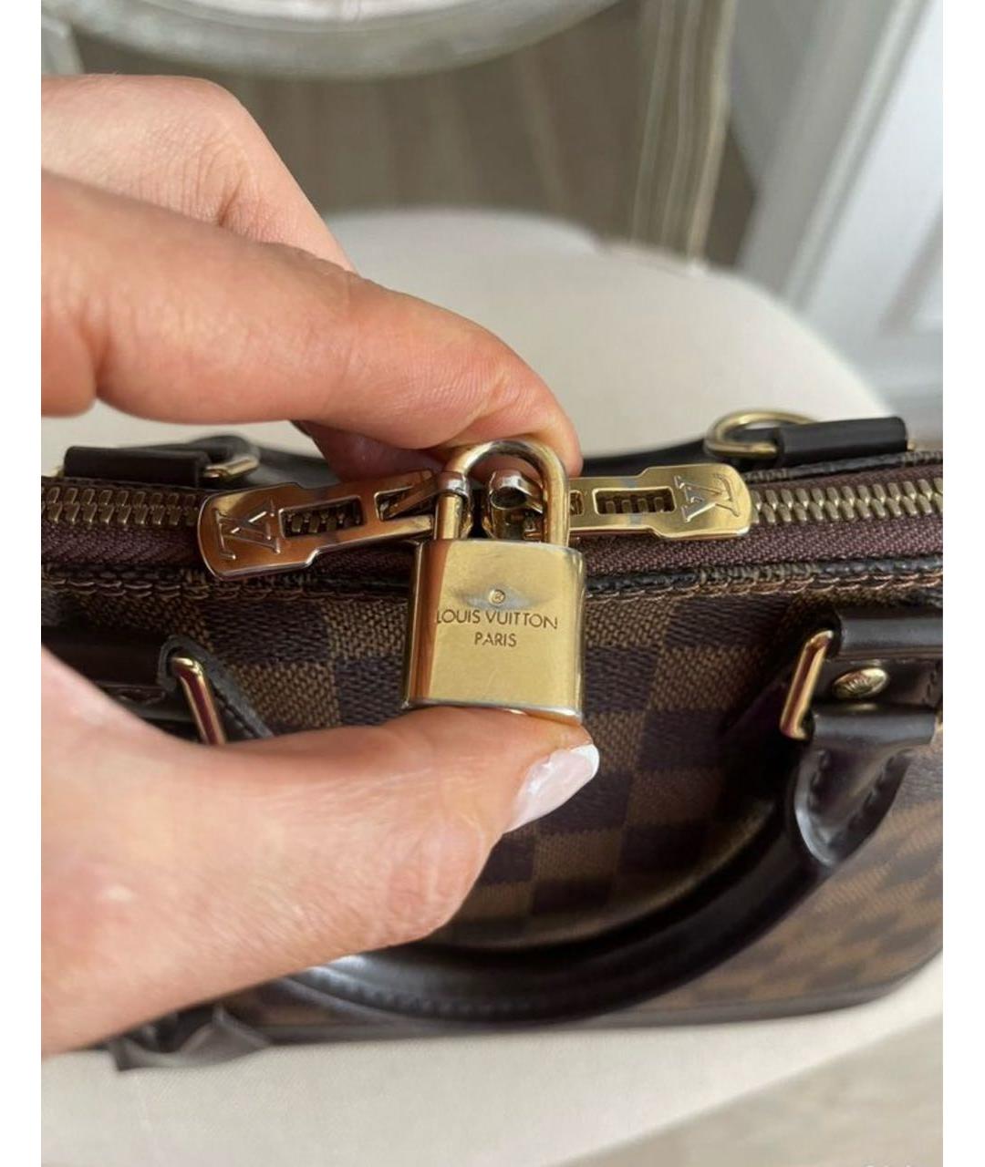 LOUIS VUITTON Коричневая сумка с короткими ручками из канвы, фото 3