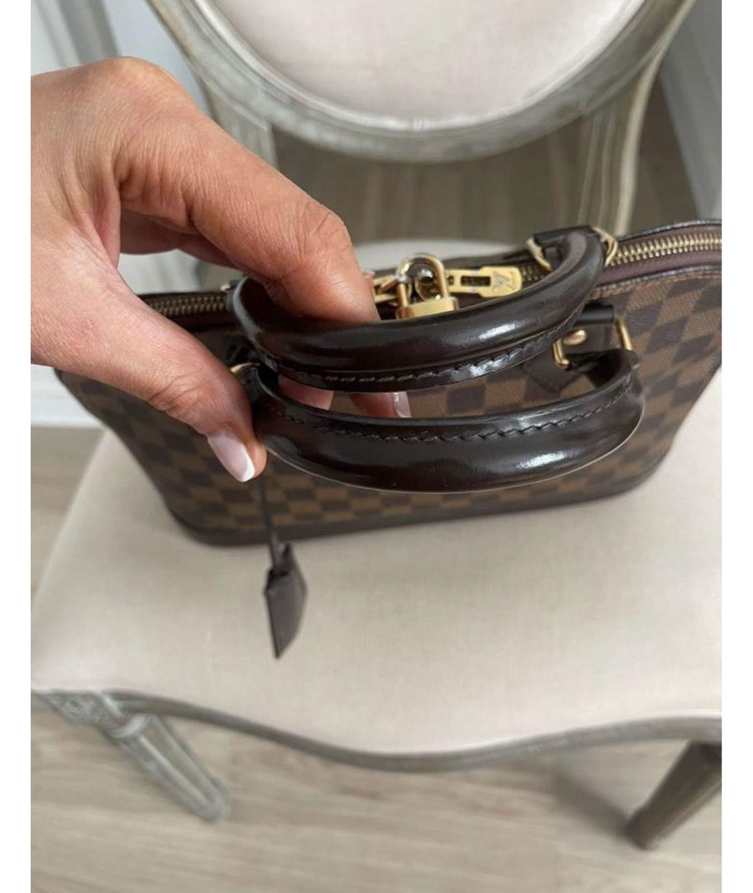 LOUIS VUITTON Коричневая сумка с короткими ручками из канвы, фото 2