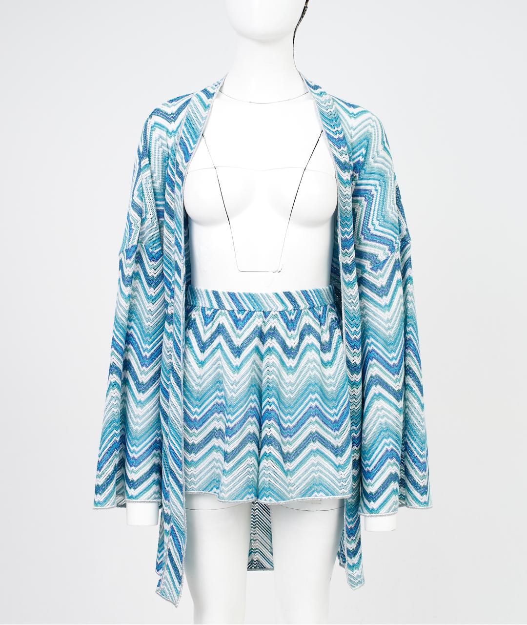MISSONI Голубой вискозный костюм с брюками, фото 3