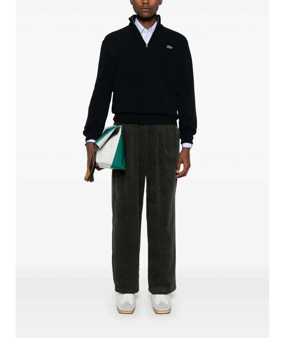 LACOSTE Темно-синий шерстяной джемпер / свитер, фото 3