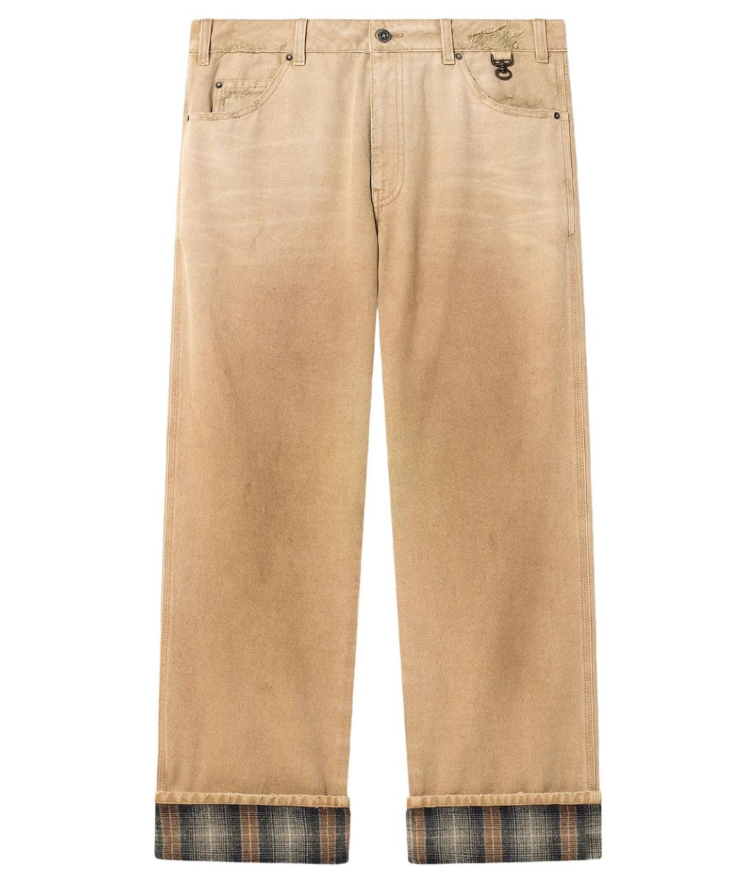 GOLDEN GOOSE Бежевые хлопковые повседневные брюки, фото 1