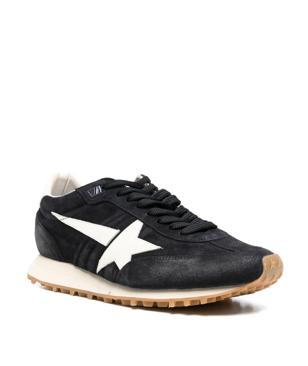 GOLDEN GOOSE Темно-синие замшевые низкие кроссовки / кеды, фото 2