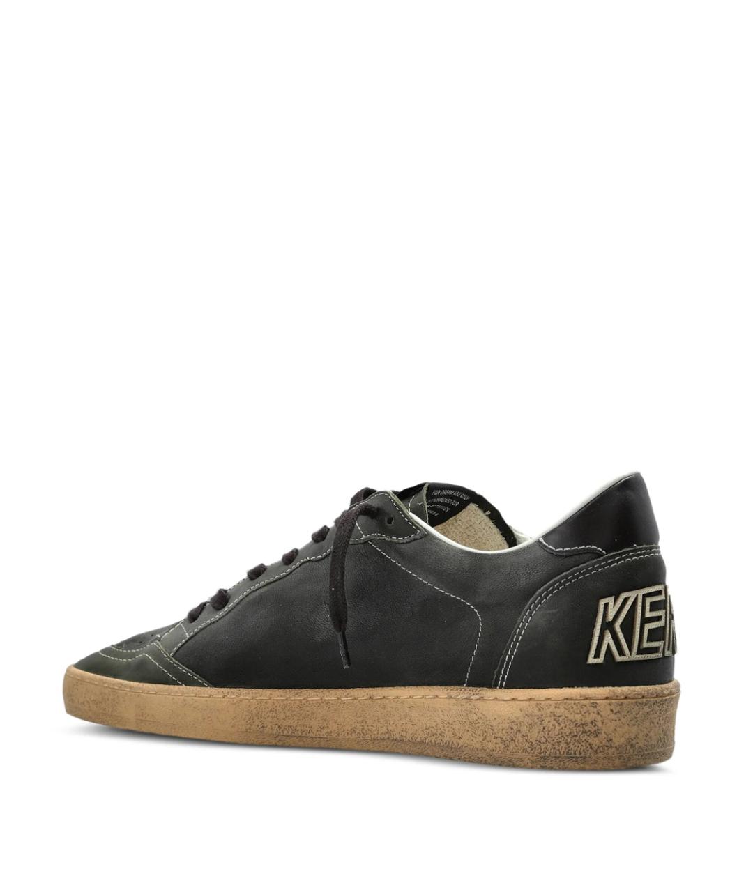 GOLDEN GOOSE Зеленые кожаные низкие кроссовки / кеды, фото 4