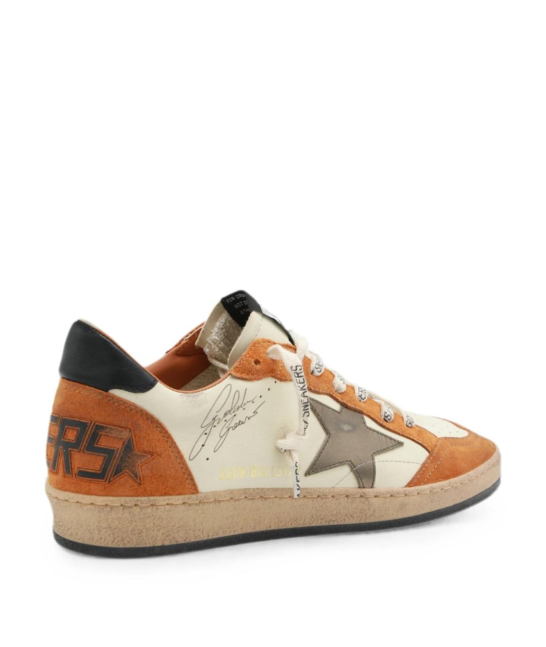 GOLDEN GOOSE Бежевые кожаные низкие кроссовки / кеды, фото 2