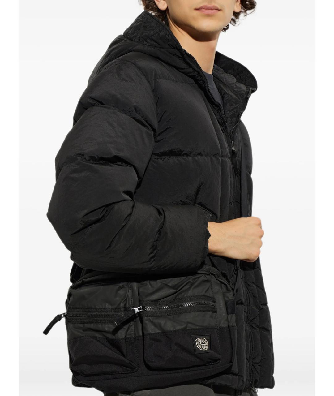 STONE ISLAND Черная синтетическая сумка на плечо, фото 3