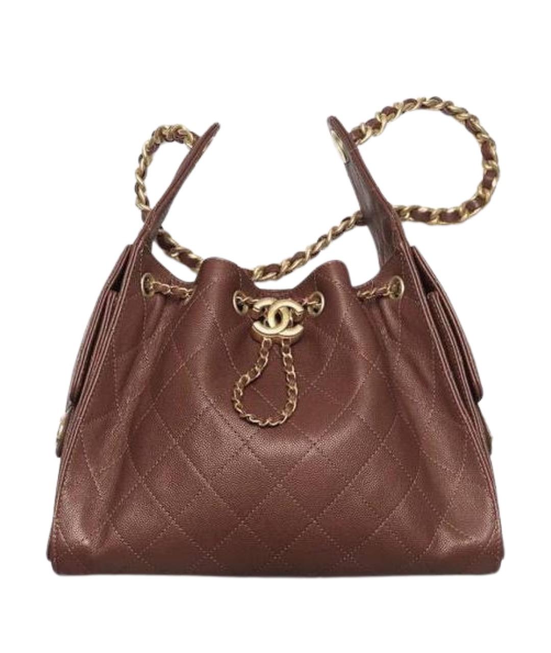 CHANEL Коричневая кожаная сумка тоут, фото 1
