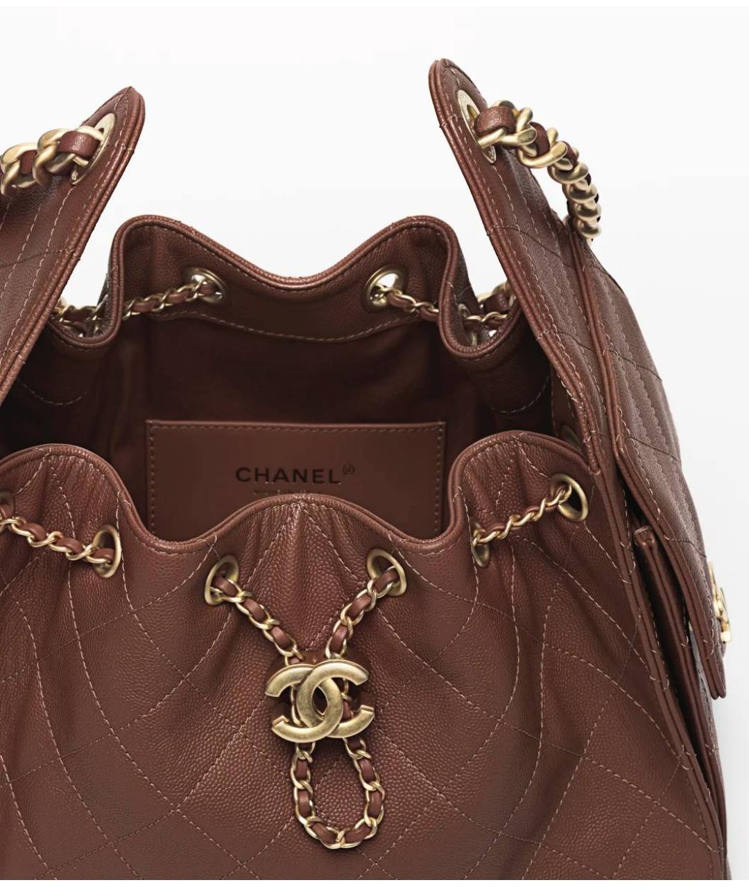CHANEL Коричневая кожаная сумка тоут, фото 3