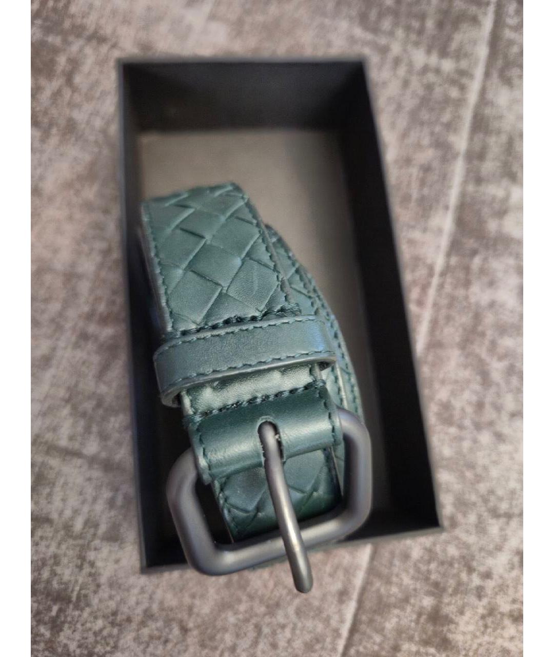 BOTTEGA VENETA Зеленый кожаный ремень, фото 2