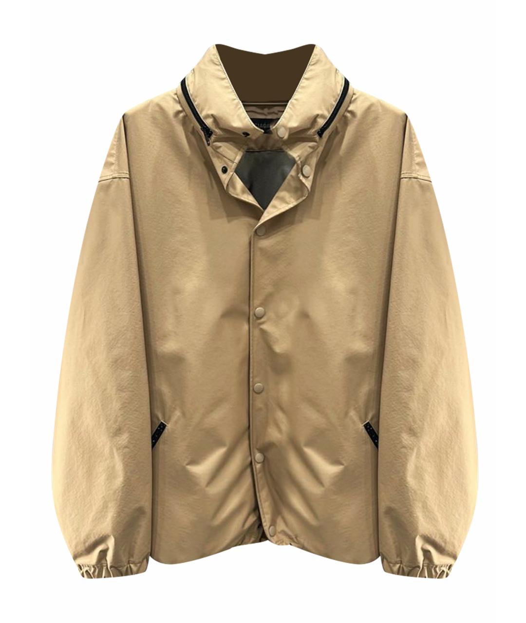 BALENCIAGA Бежевая хлопко-эластановая куртка, фото 1