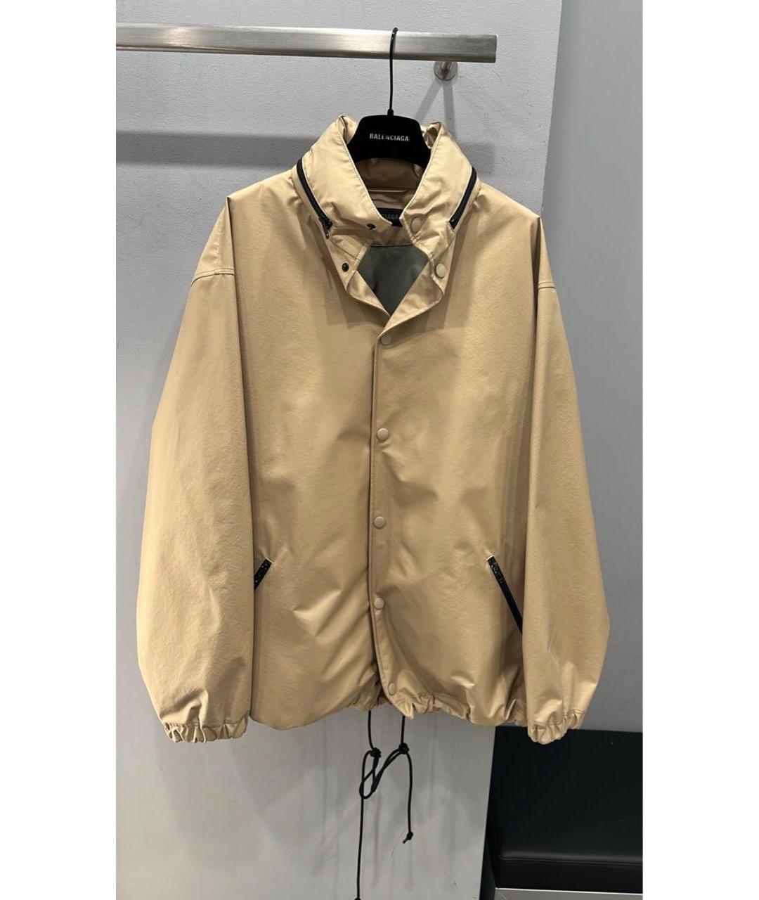 BALENCIAGA Бежевая хлопко-эластановая куртка, фото 9