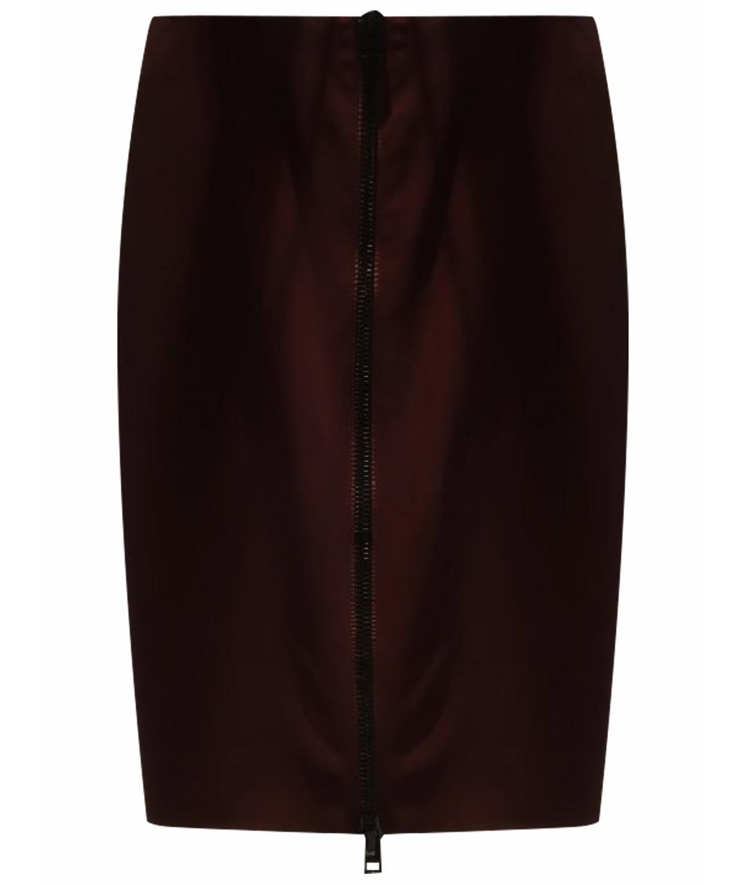 TOM FORD Бордовая вискозная юбка миди, фото 1