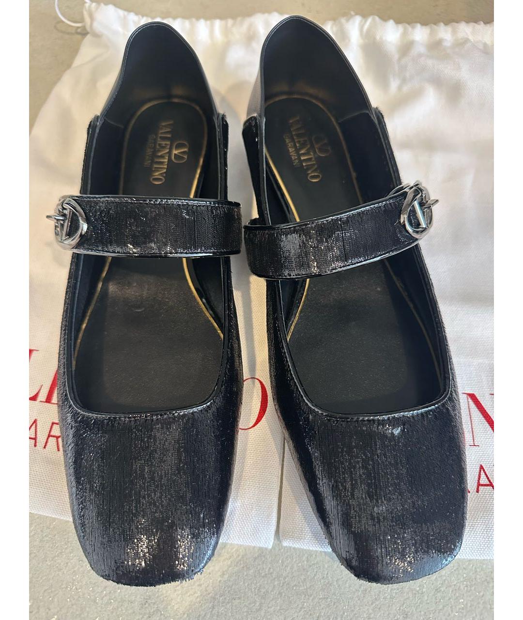 VALENTINO Черные текстильные балетки, фото 3