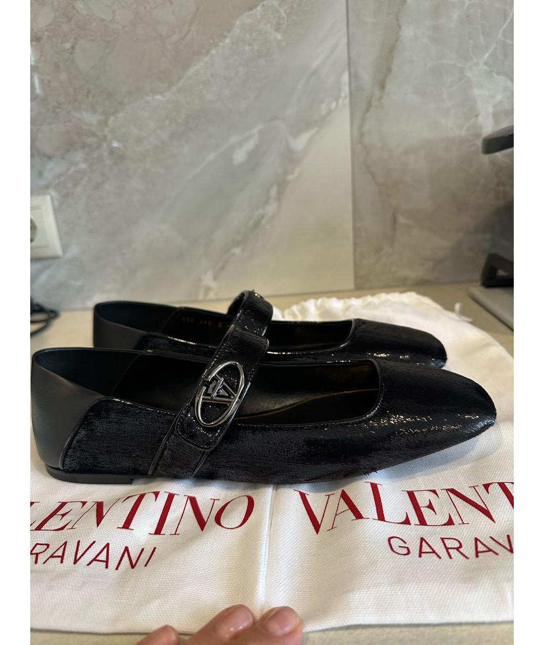 VALENTINO Черные текстильные балетки, фото 2