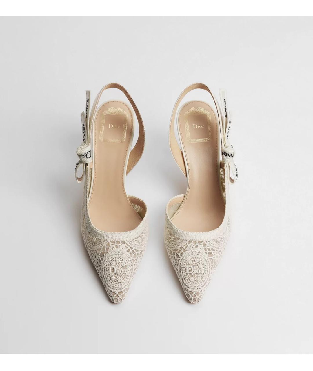 CHRISTIAN DIOR Белые текстильные туфли, фото 3