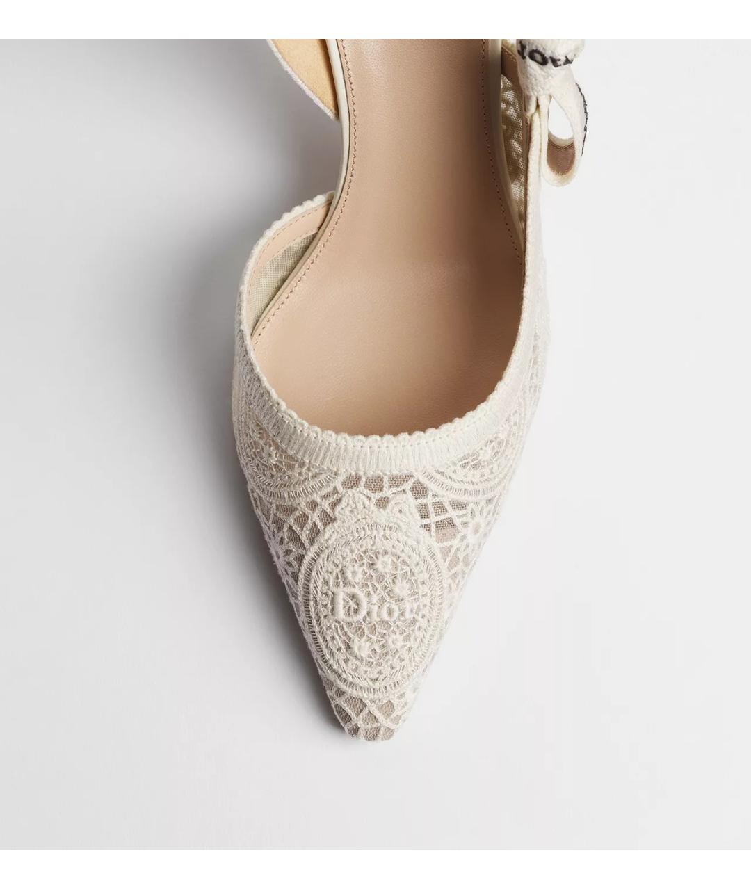 CHRISTIAN DIOR Белые текстильные туфли, фото 4
