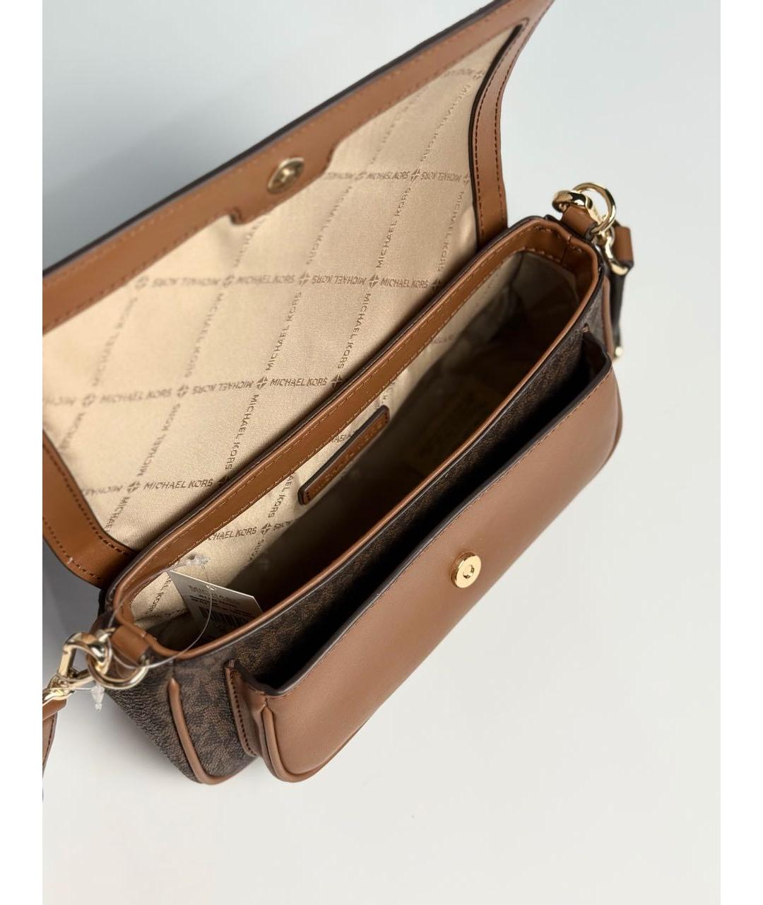 MICHAEL KORS Коричневая сумка через плечо из канвы, фото 7