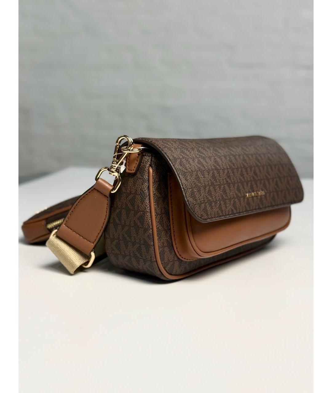 MICHAEL KORS Коричневая сумка через плечо из канвы, фото 3