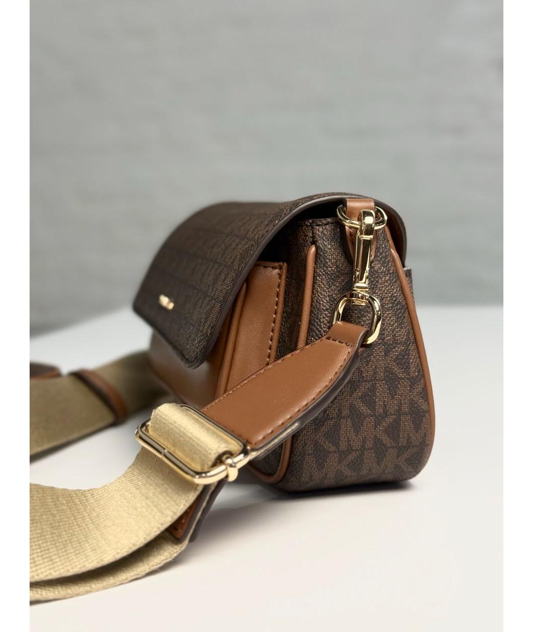 MICHAEL KORS Коричневая сумка через плечо из канвы, фото 5