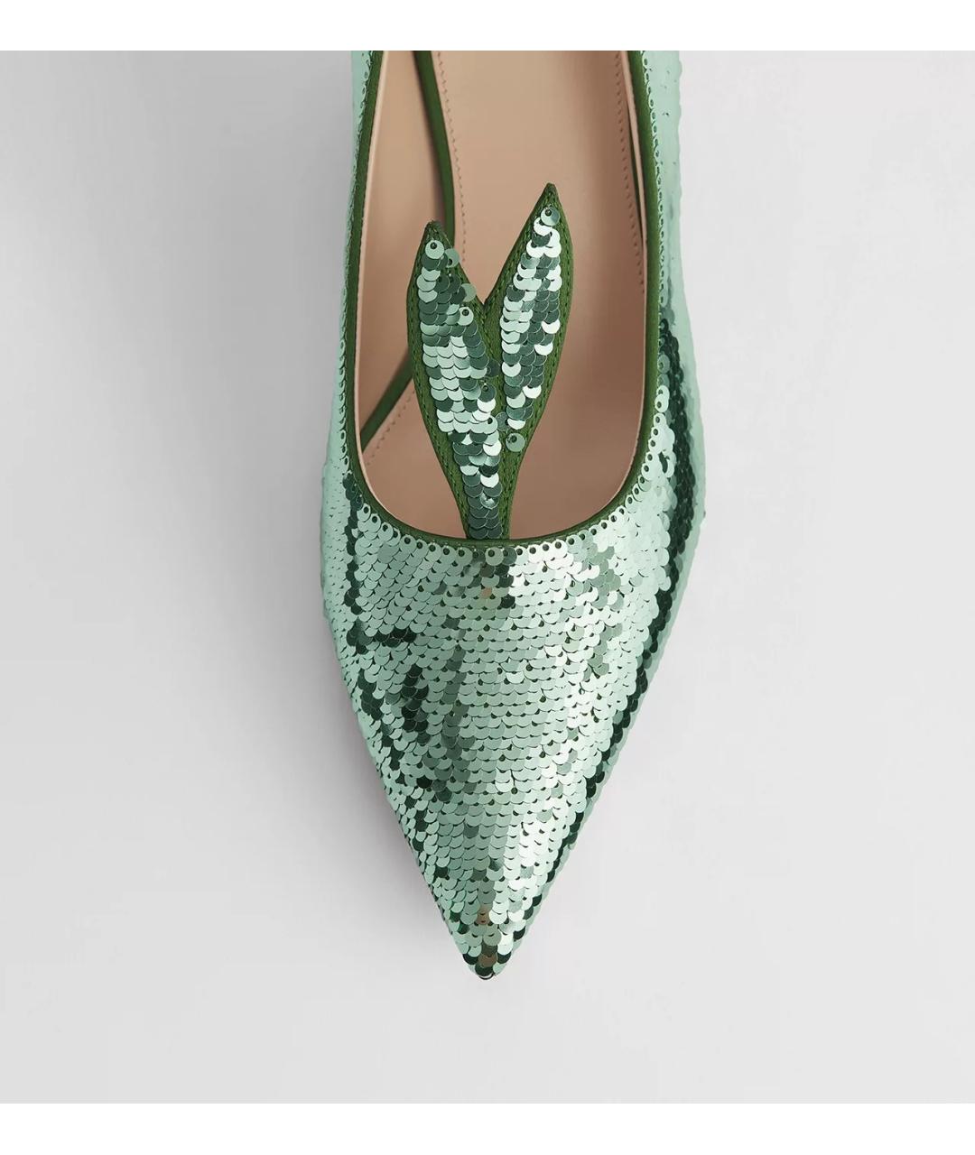 CHRISTIAN DIOR Зеленые лодочки на низком каблуке, фото 4