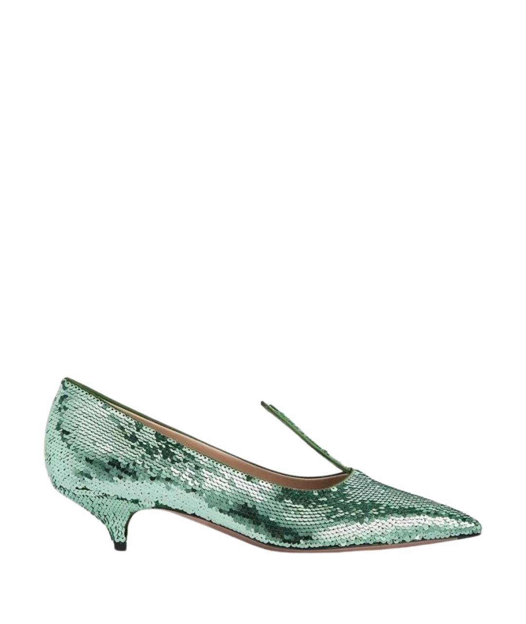 CHRISTIAN DIOR Зеленые лодочки на низком каблуке, фото 1
