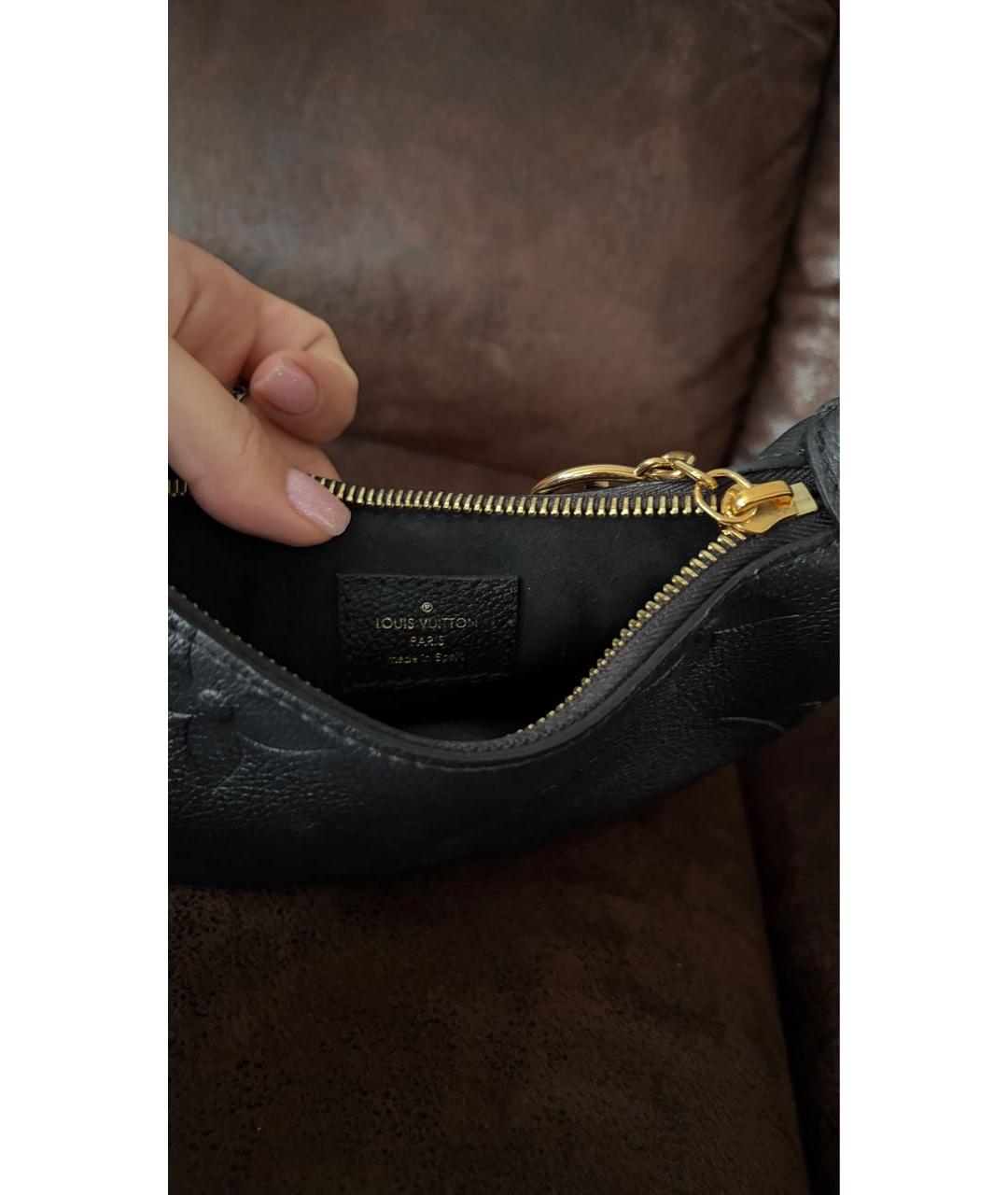 LOUIS VUITTON Черная кожаная сумка с короткими ручками, фото 5