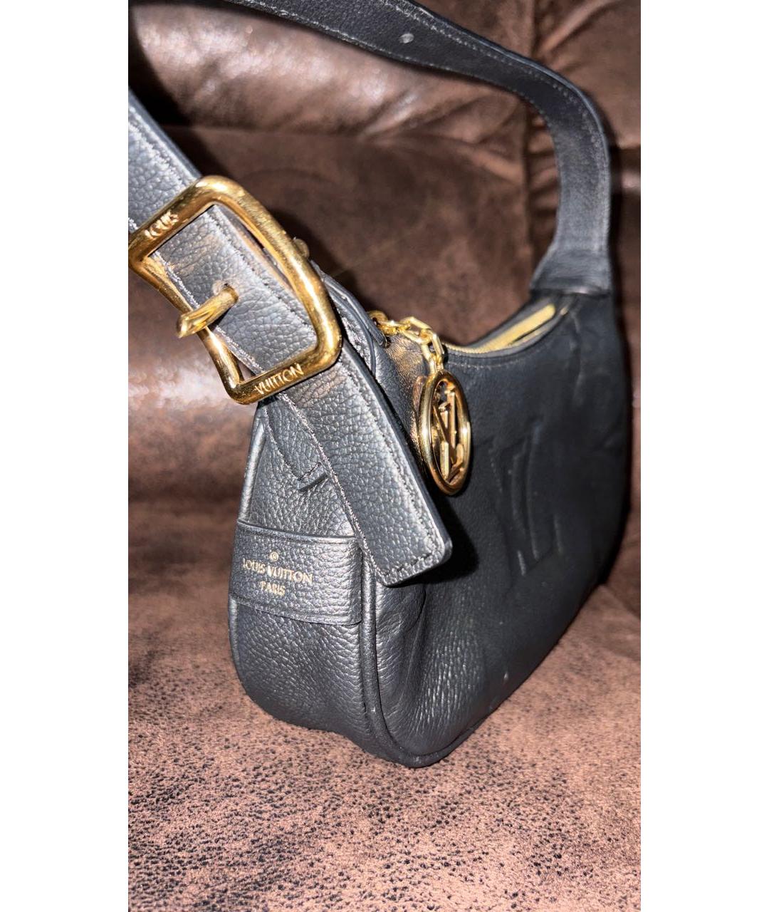 LOUIS VUITTON Черная кожаная сумка с короткими ручками, фото 3
