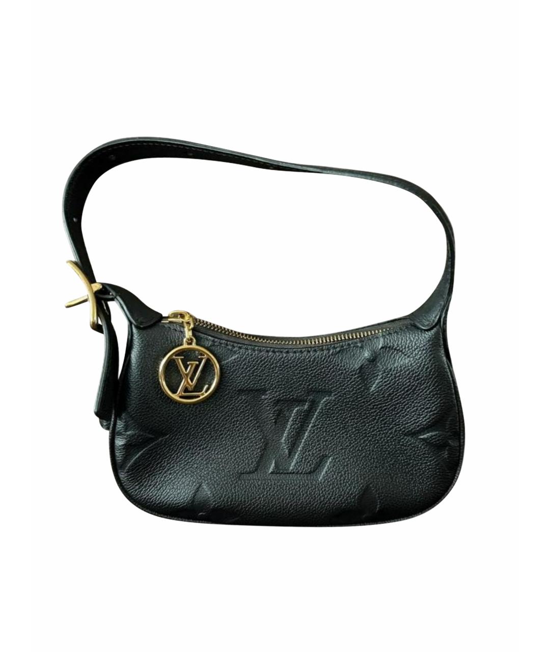 LOUIS VUITTON Черная кожаная сумка с короткими ручками, фото 1