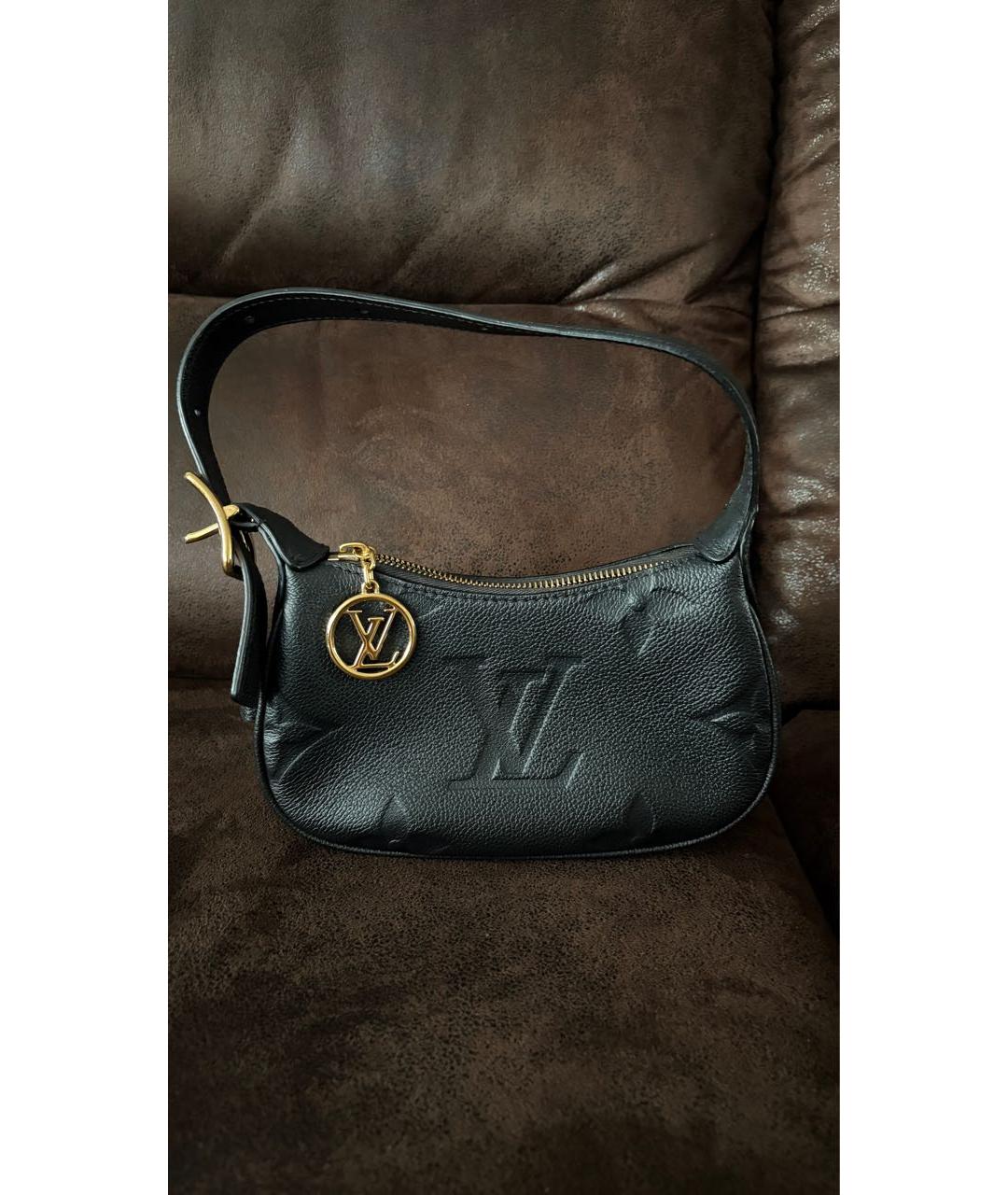 LOUIS VUITTON Черная кожаная сумка с короткими ручками, фото 9
