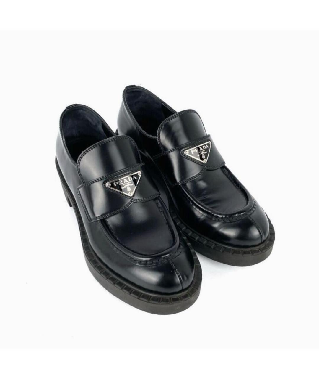 PRADA Черные кожаные лоферы, фото 2
