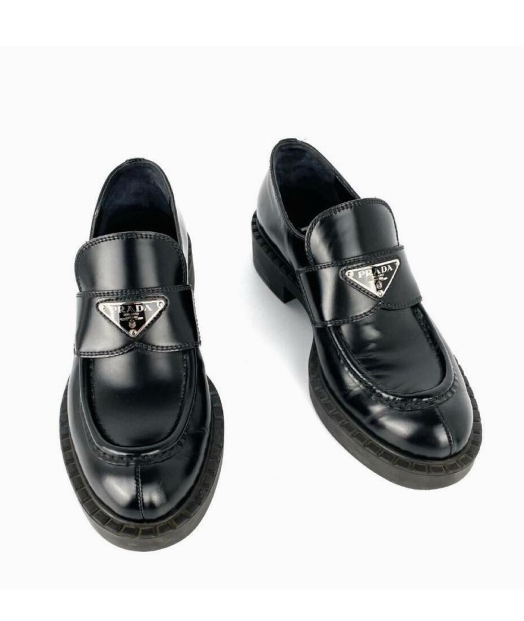 PRADA Черные кожаные лоферы, фото 3