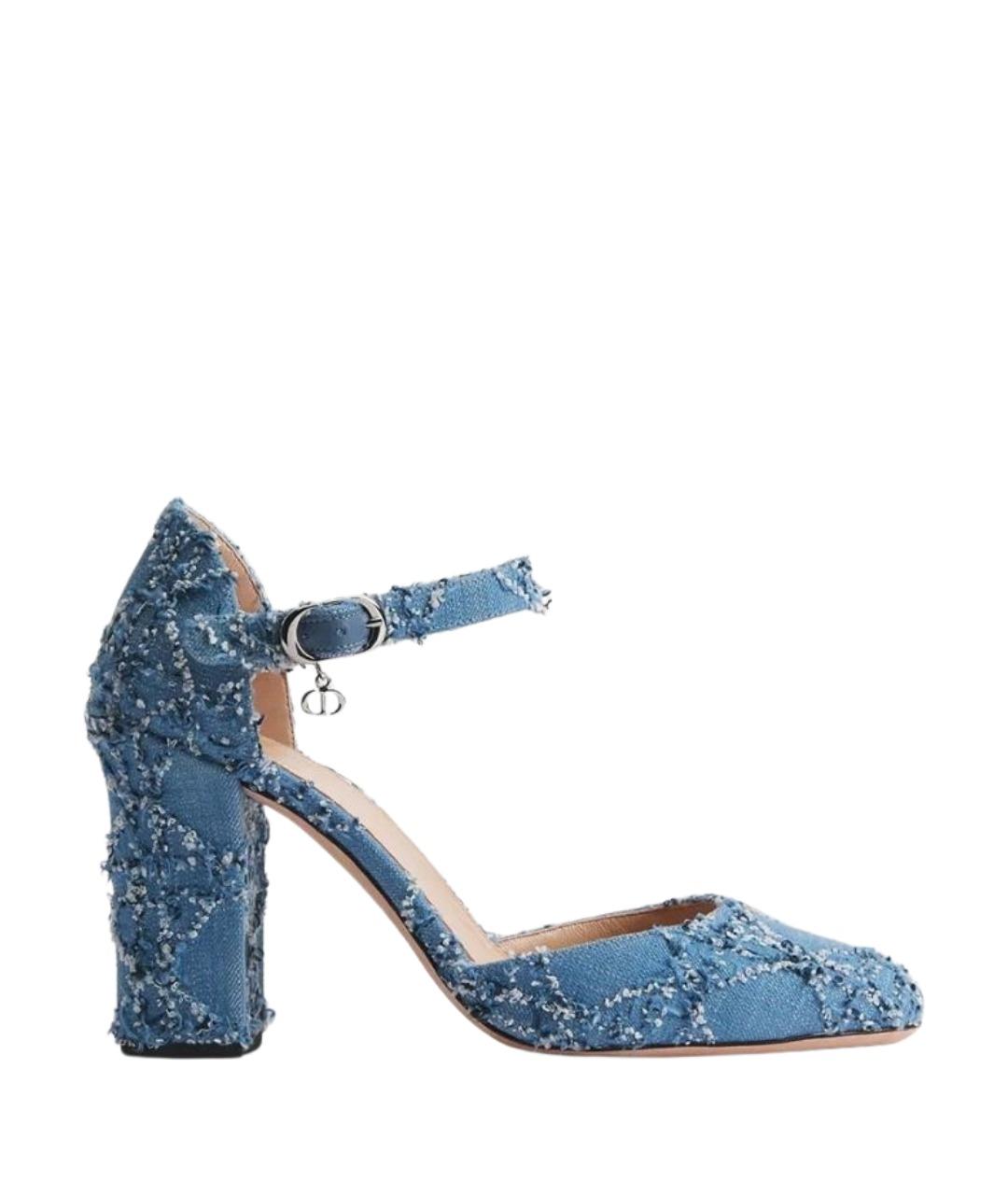 CHRISTIAN DIOR Синие текстильные туфли, фото 1
