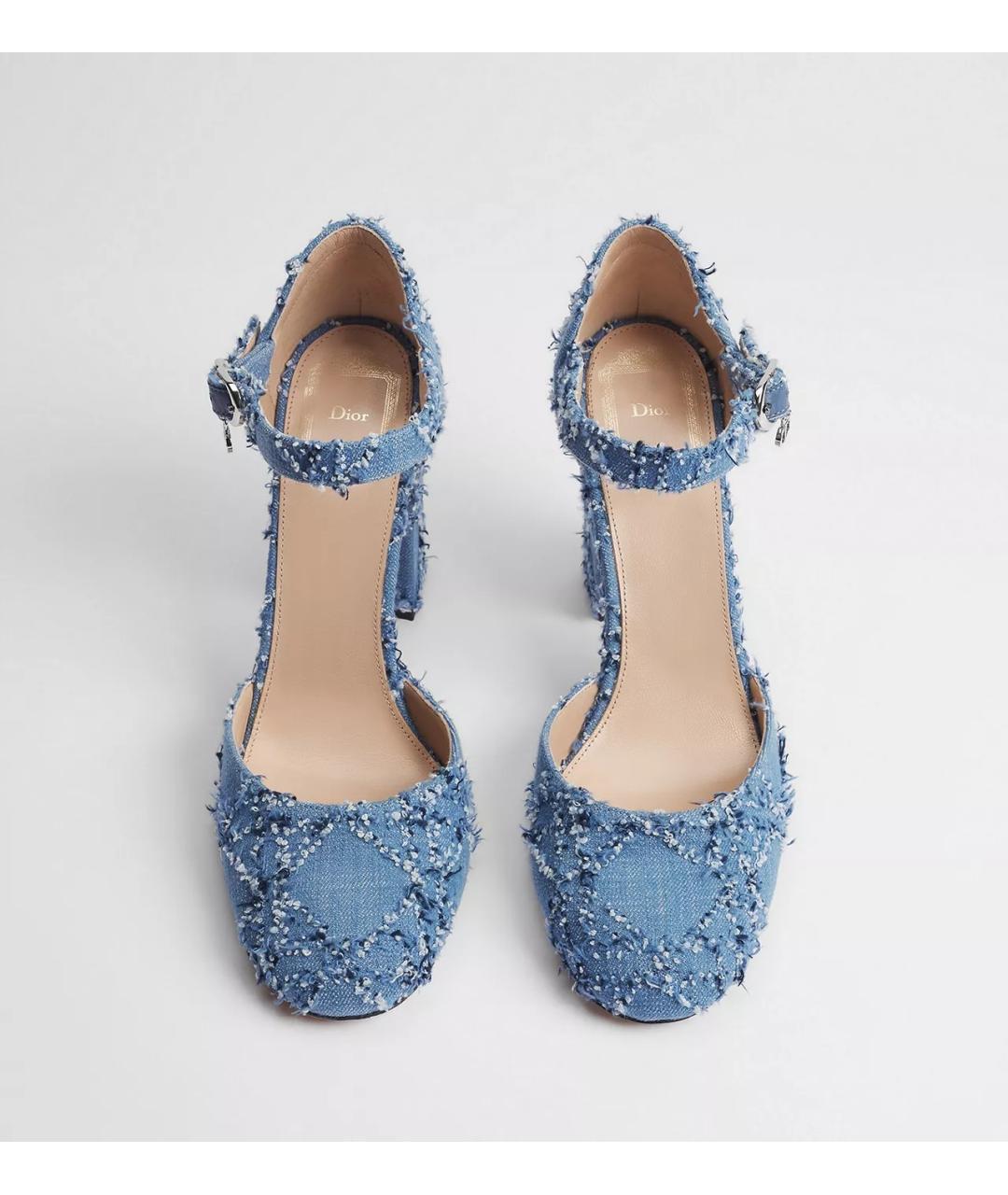 CHRISTIAN DIOR Синие текстильные туфли, фото 3
