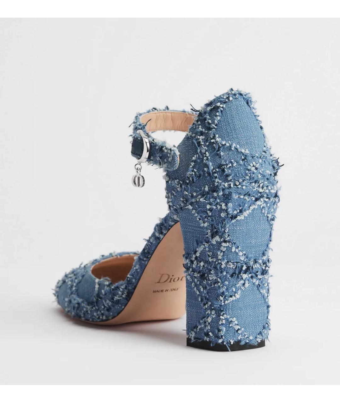 CHRISTIAN DIOR Синие текстильные туфли, фото 2