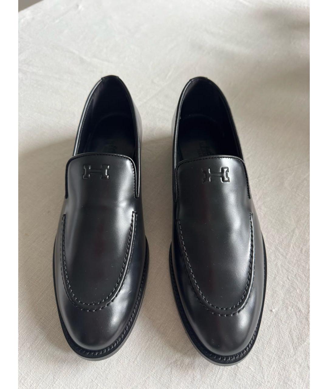 HERMES Черные лоферы из лакированной кожи, фото 2