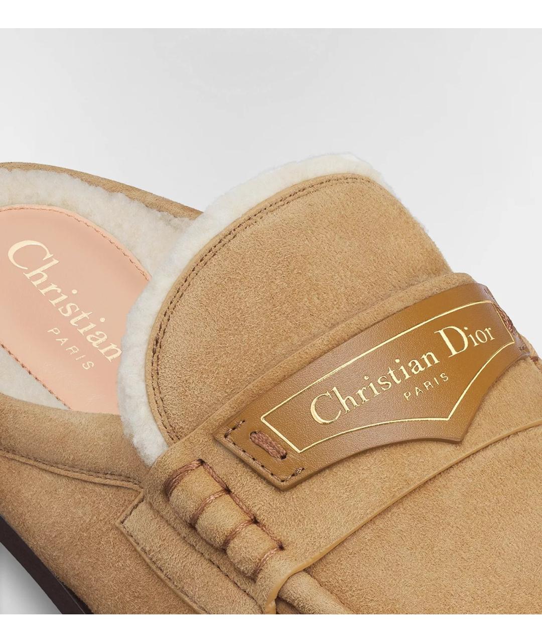 CHRISTIAN DIOR Бежевые замшевые сабо, фото 4