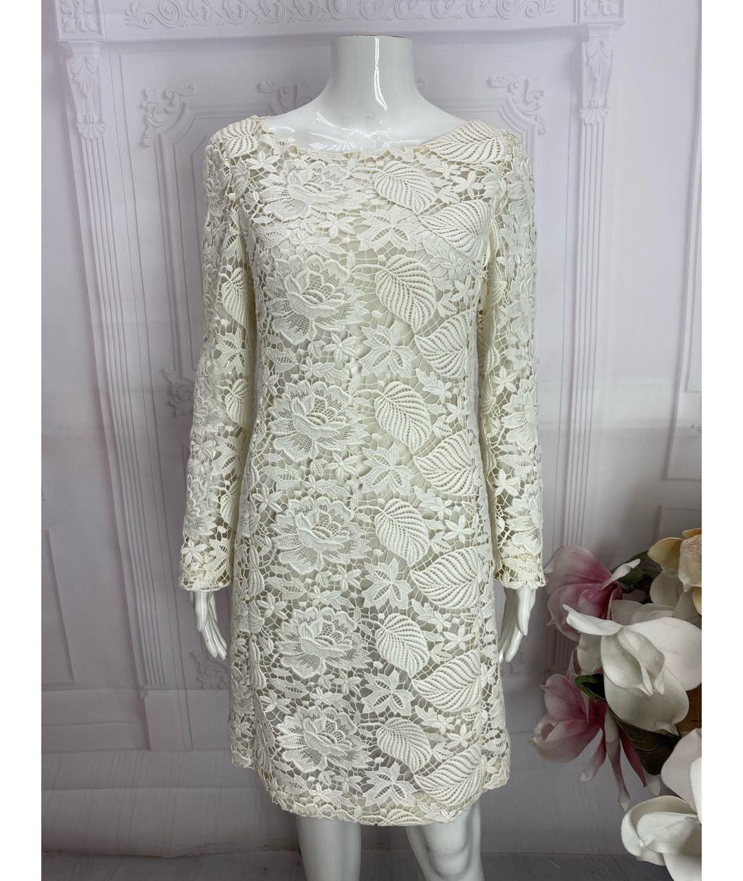 BLUMARINE Белое хлопковое коктейльное платье, фото 5