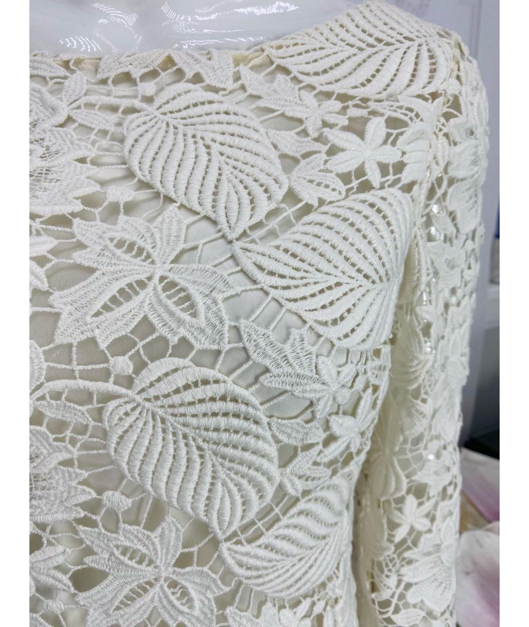 BLUMARINE Белое хлопковое коктейльное платье, фото 4