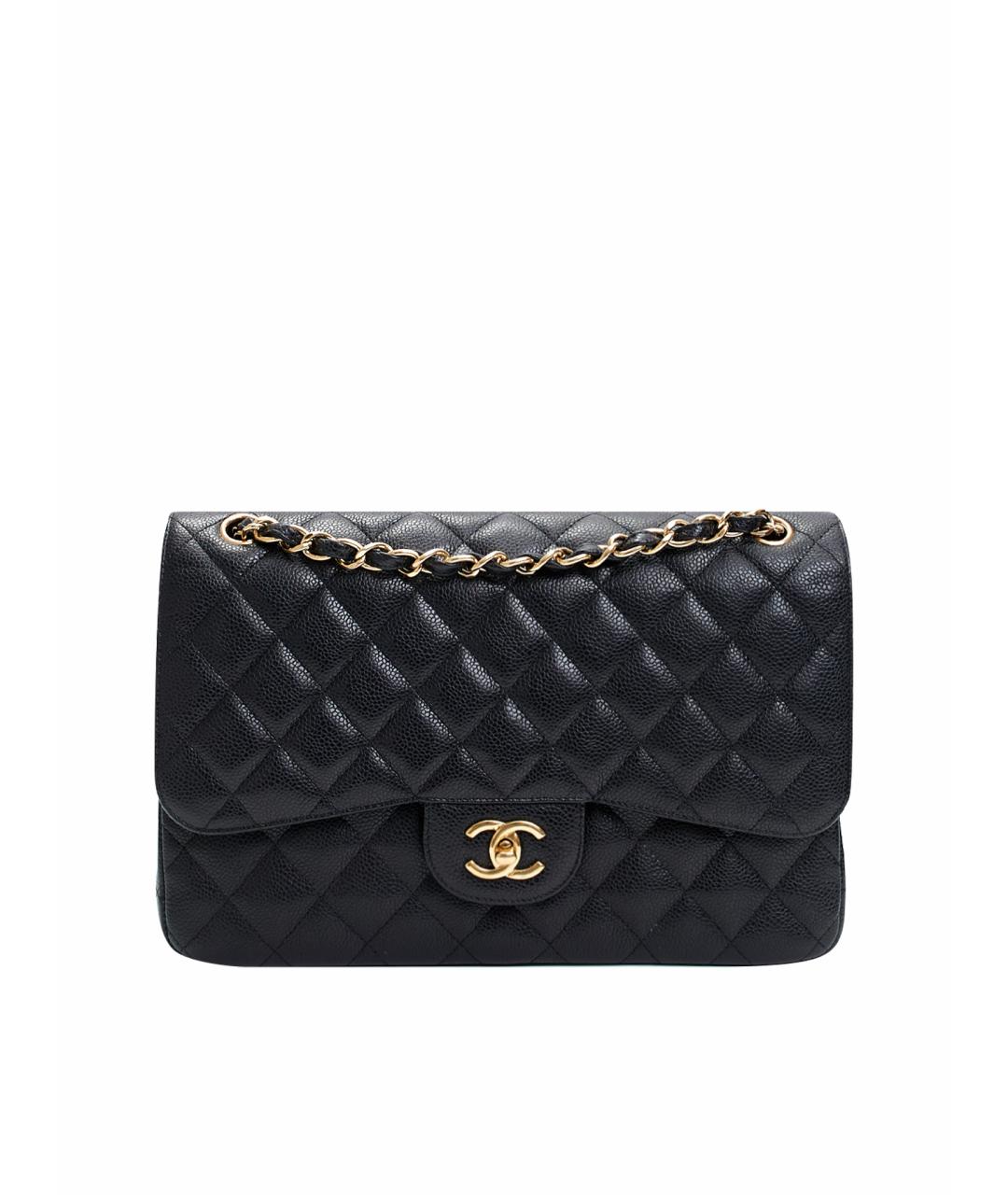 CHANEL Черная кожаная сумка с короткими ручками, фото 1